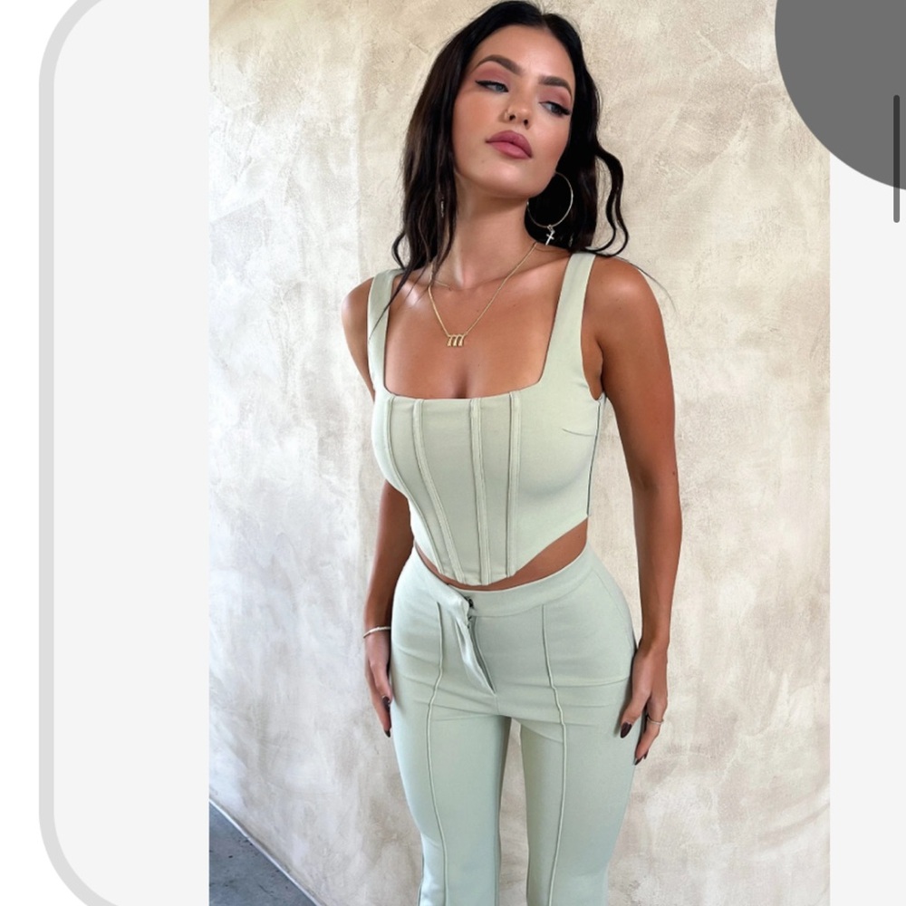 Sage Corset Crop Top